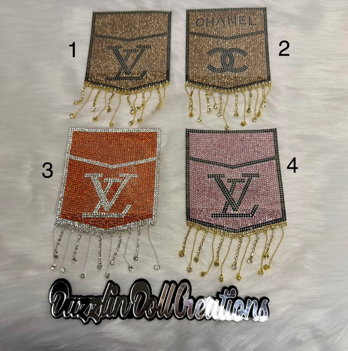 Inspired Designer Bling Iron-On Pocket Patch