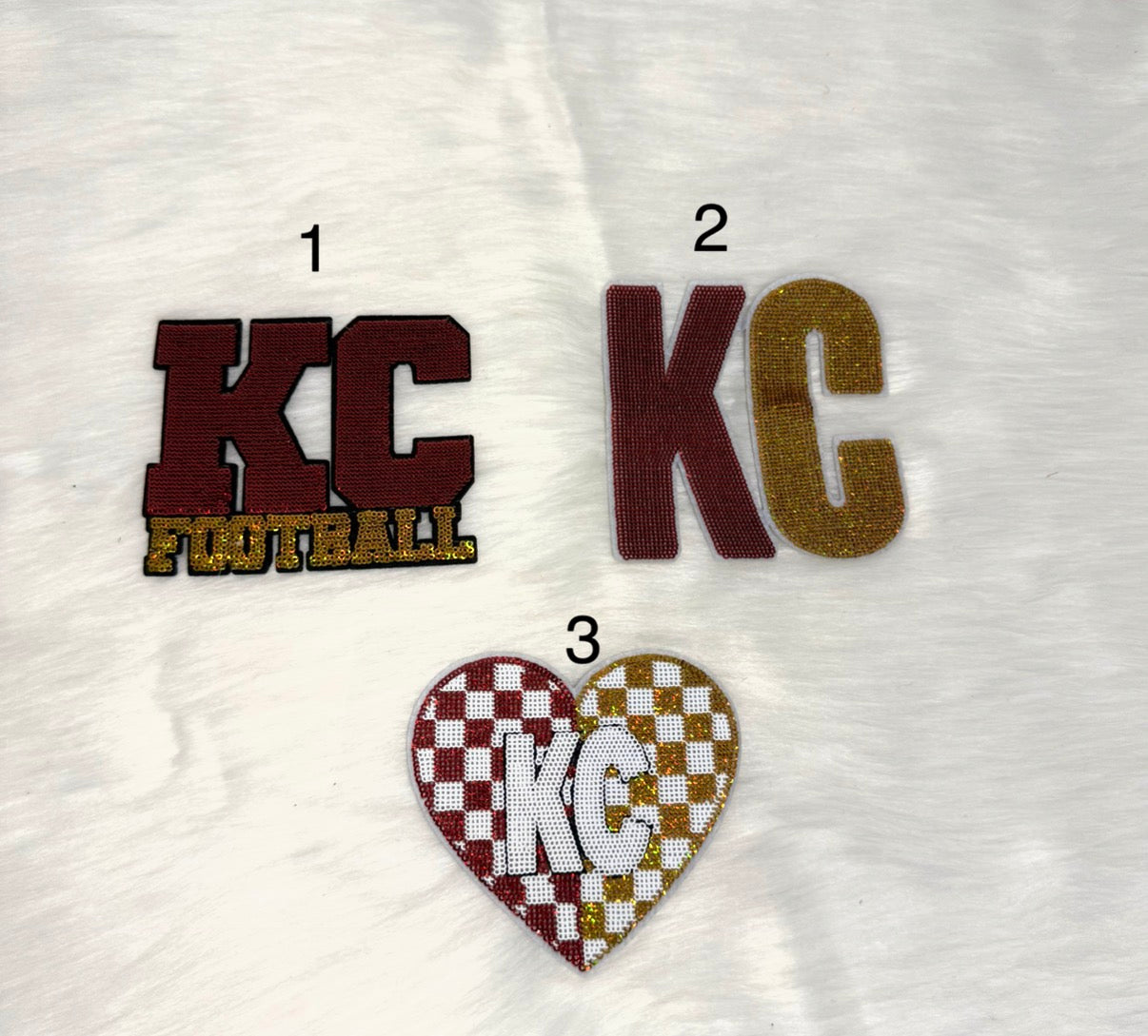 KC Football Iron-On Patches