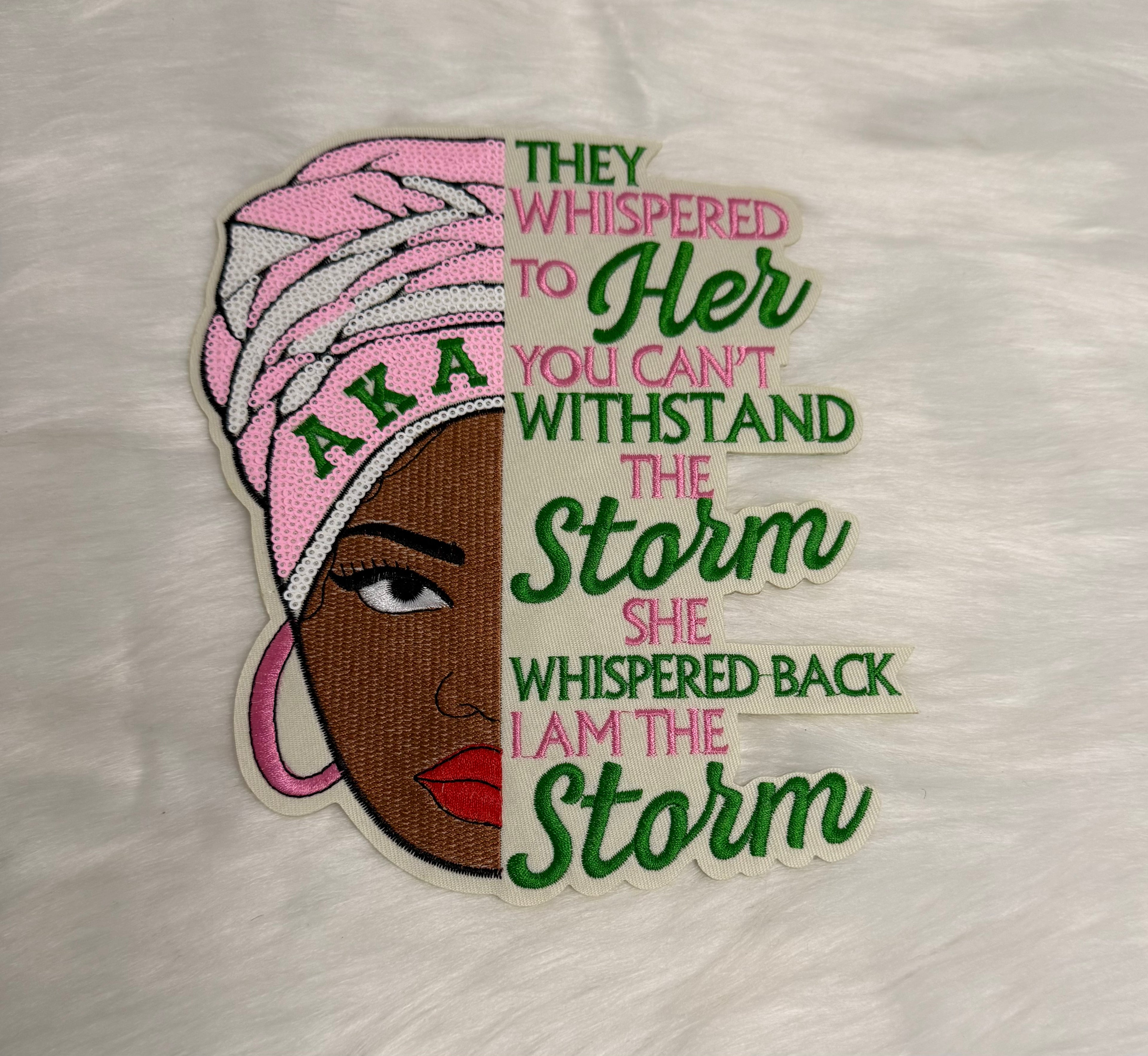 The Storm Pink & Green Iron-On Big Patch