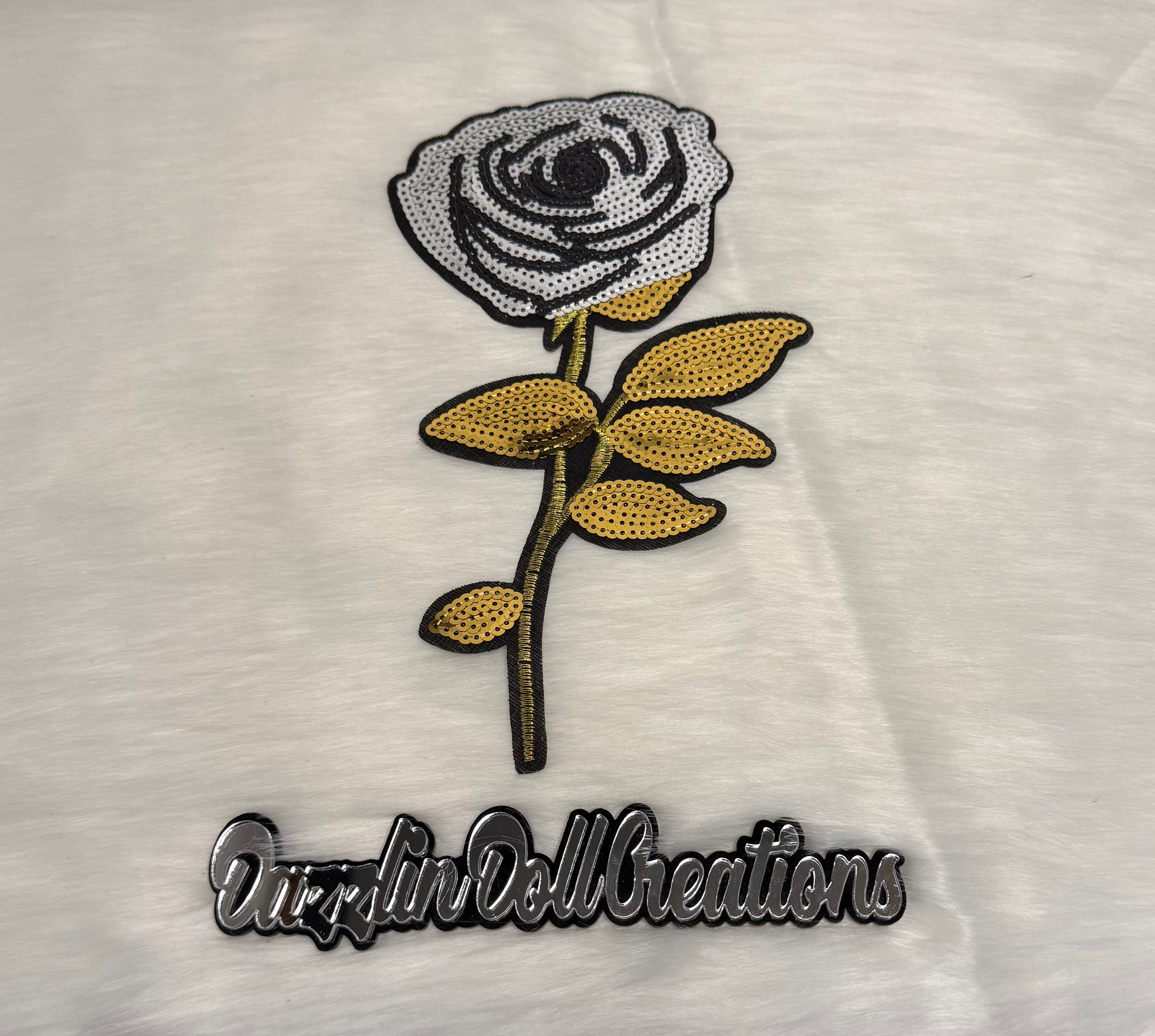 Sequin Rose Iron-On Big Patch