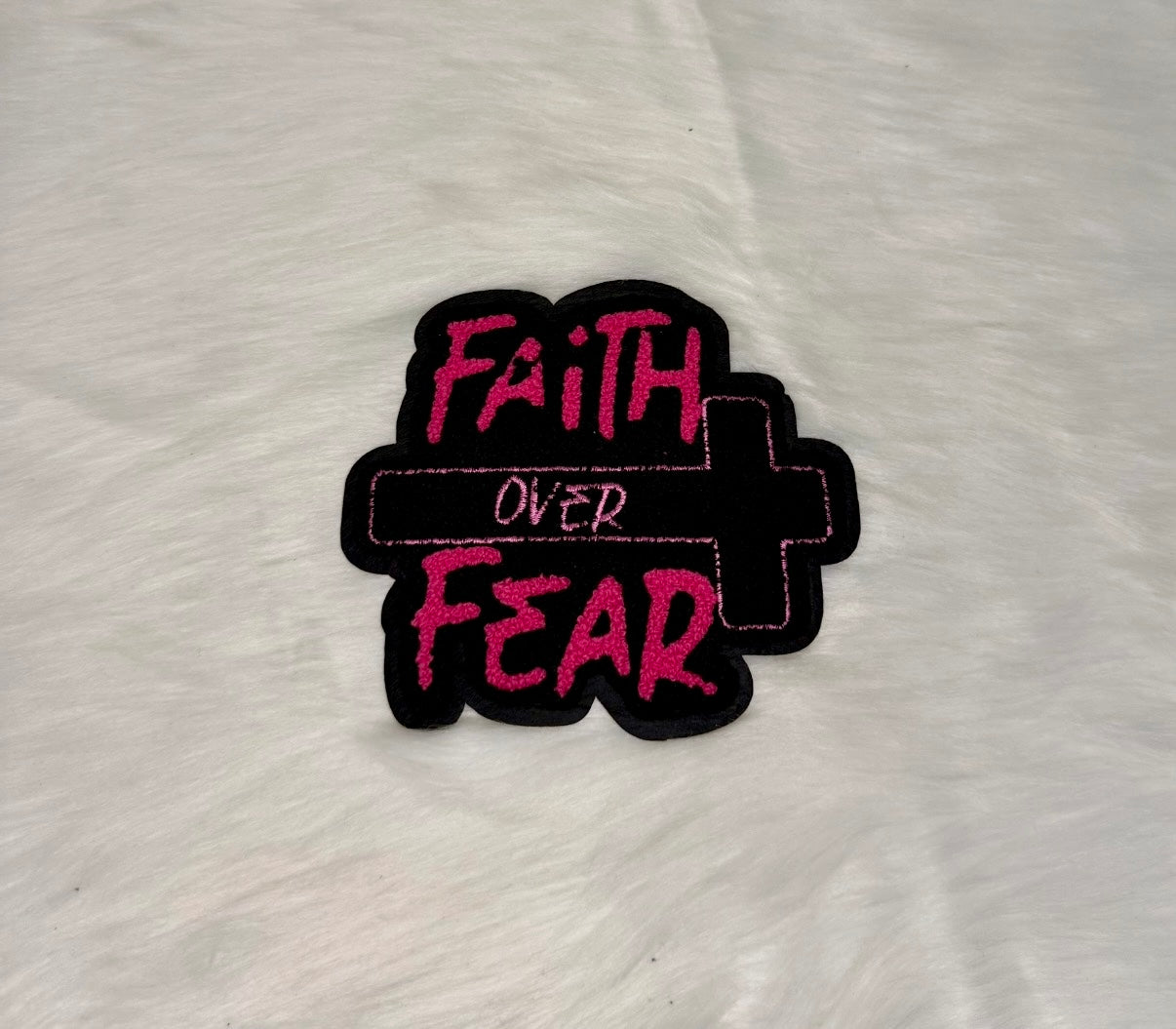 Faith Over Fear Iron-On Mid Size Patch