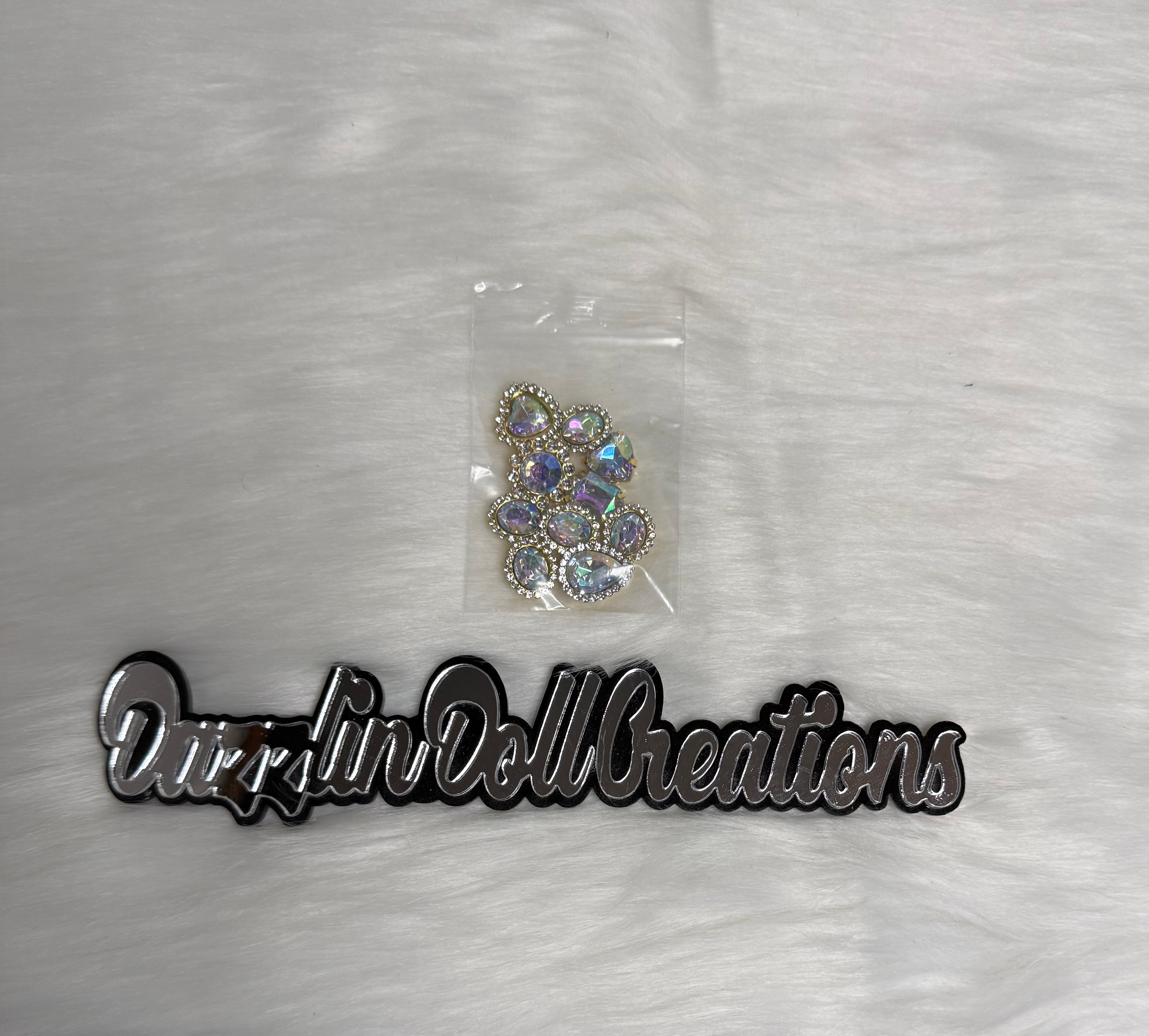 AB/Gold Clear Plastic Gemstones in Assorted Shapes (10-Pack)