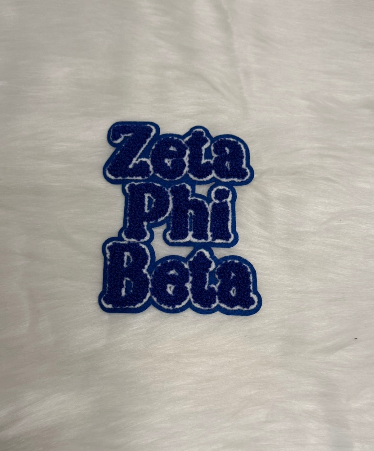 Sisterhood Blue & White Glam Iron-On Mid Size Patches
