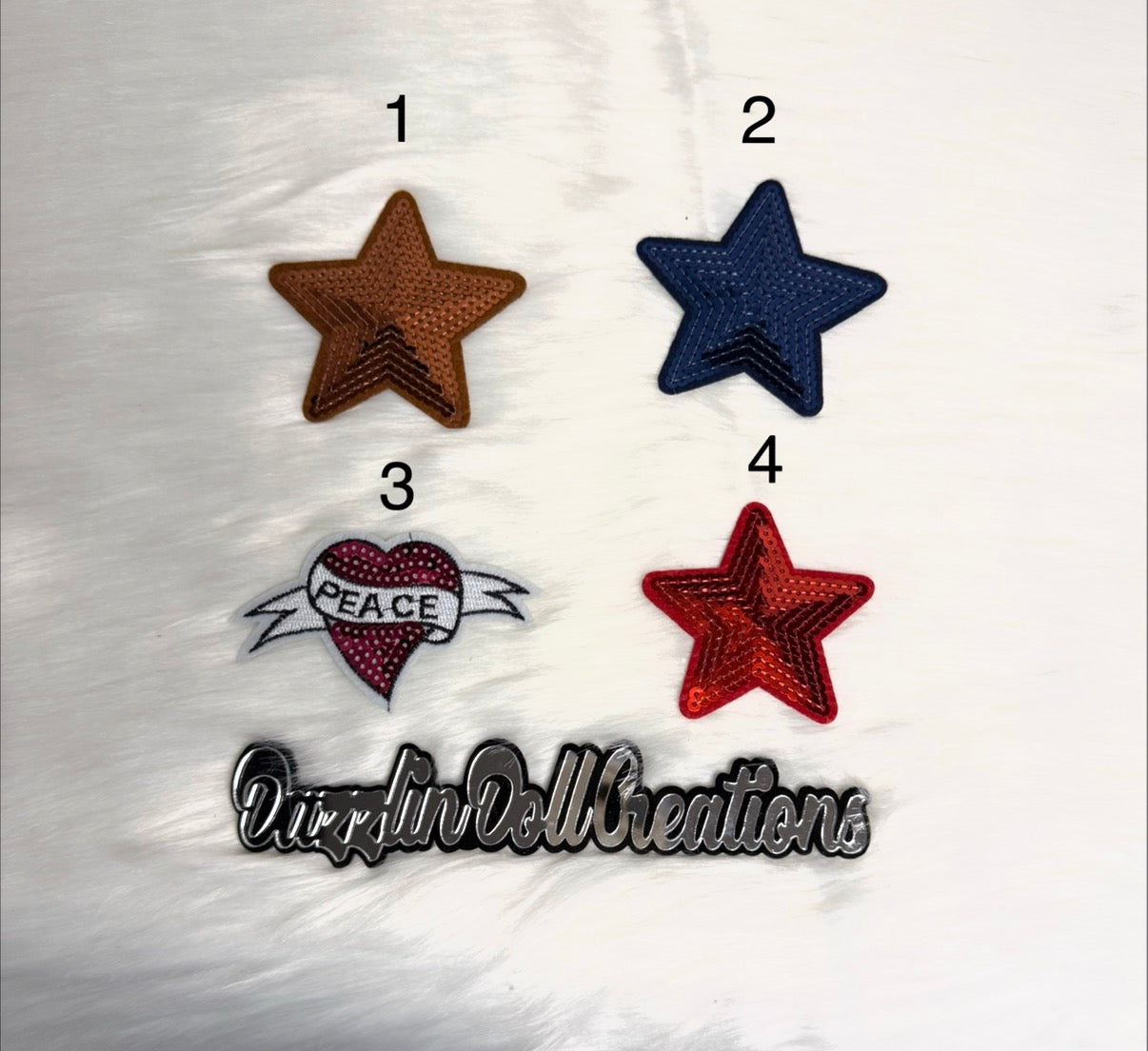 Sequins Stars/Peace Heart Patches
