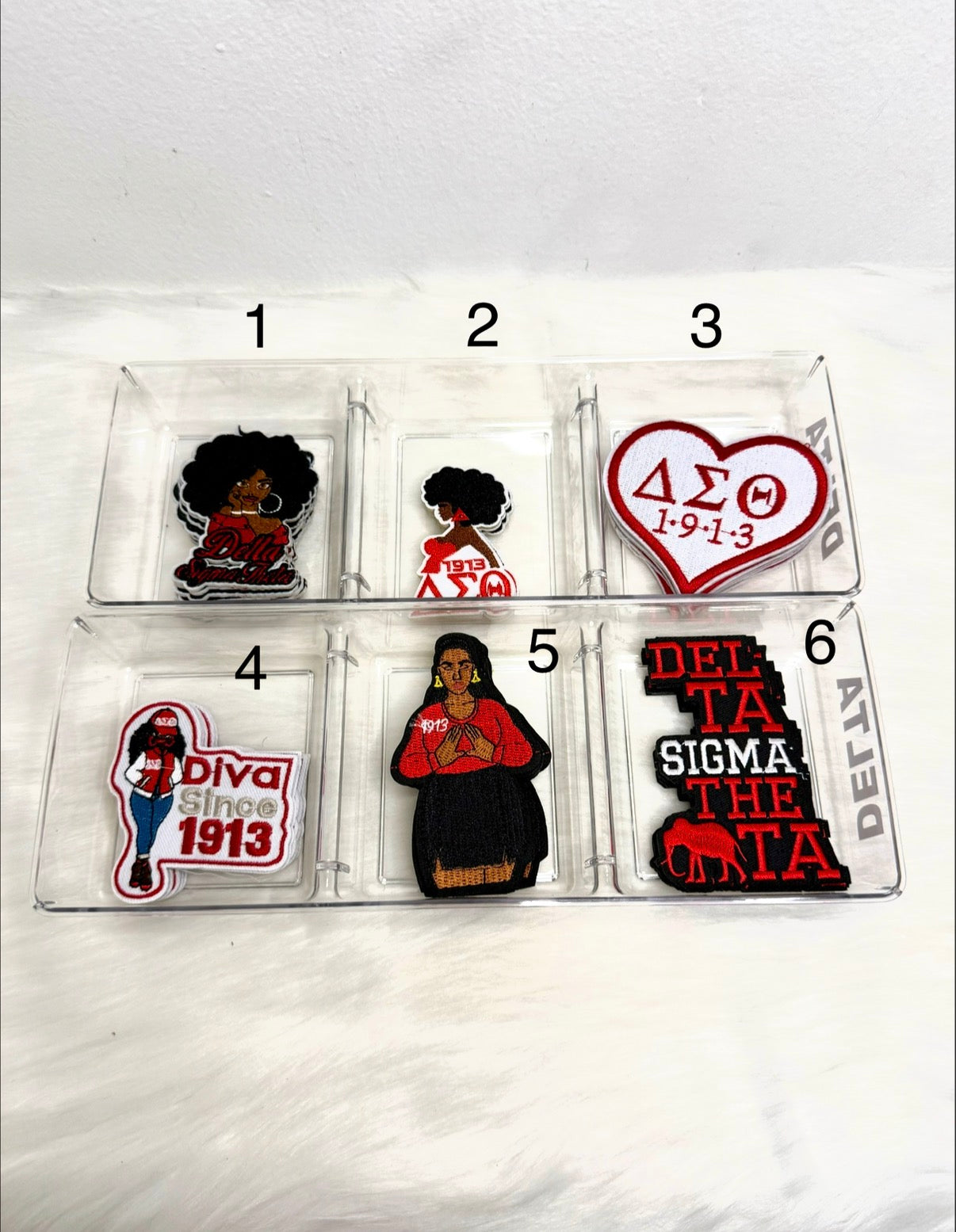 Sisterhood Red & White Glam Iron-On Patches