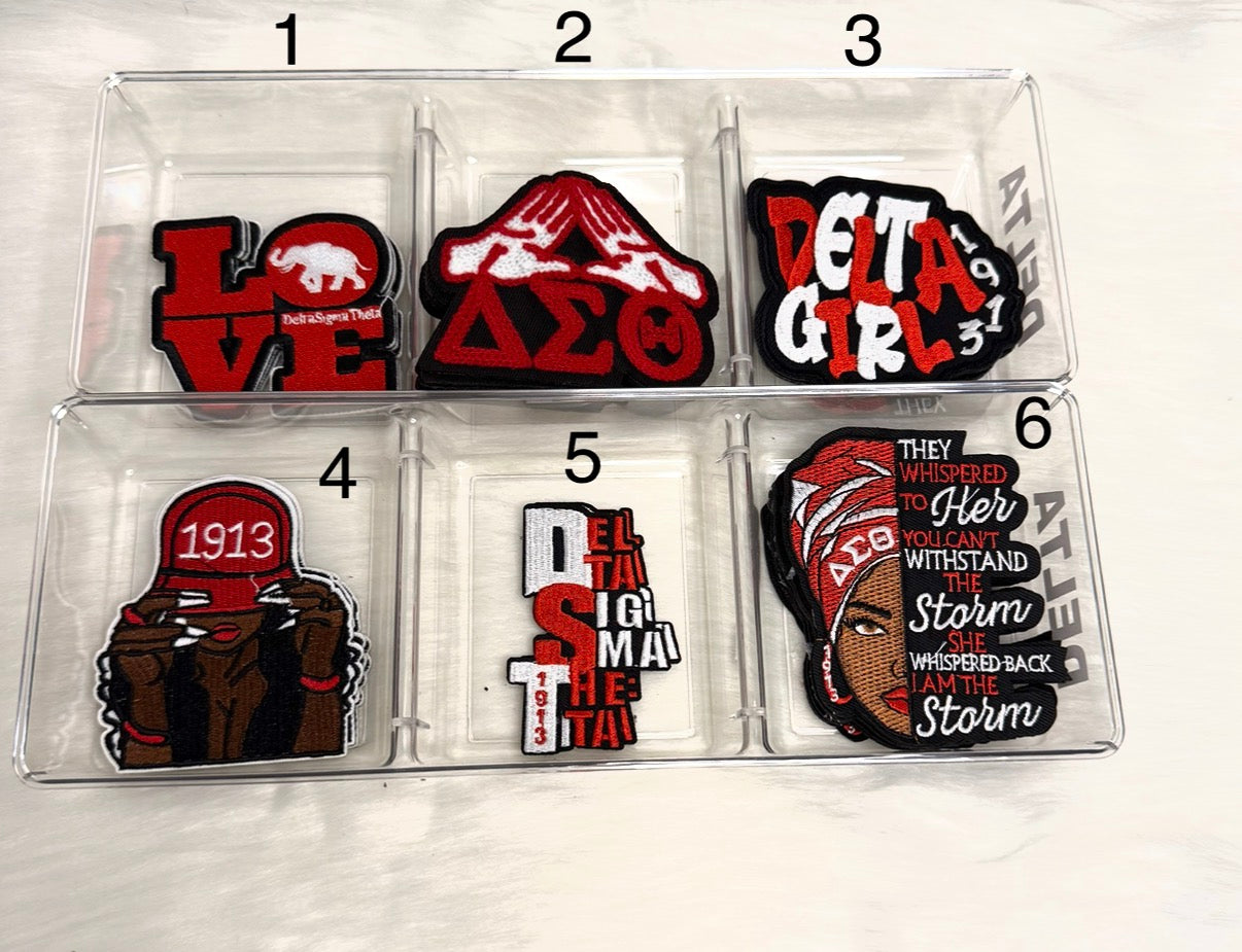 Sisterhood Red & White Glam Iron-On Patches