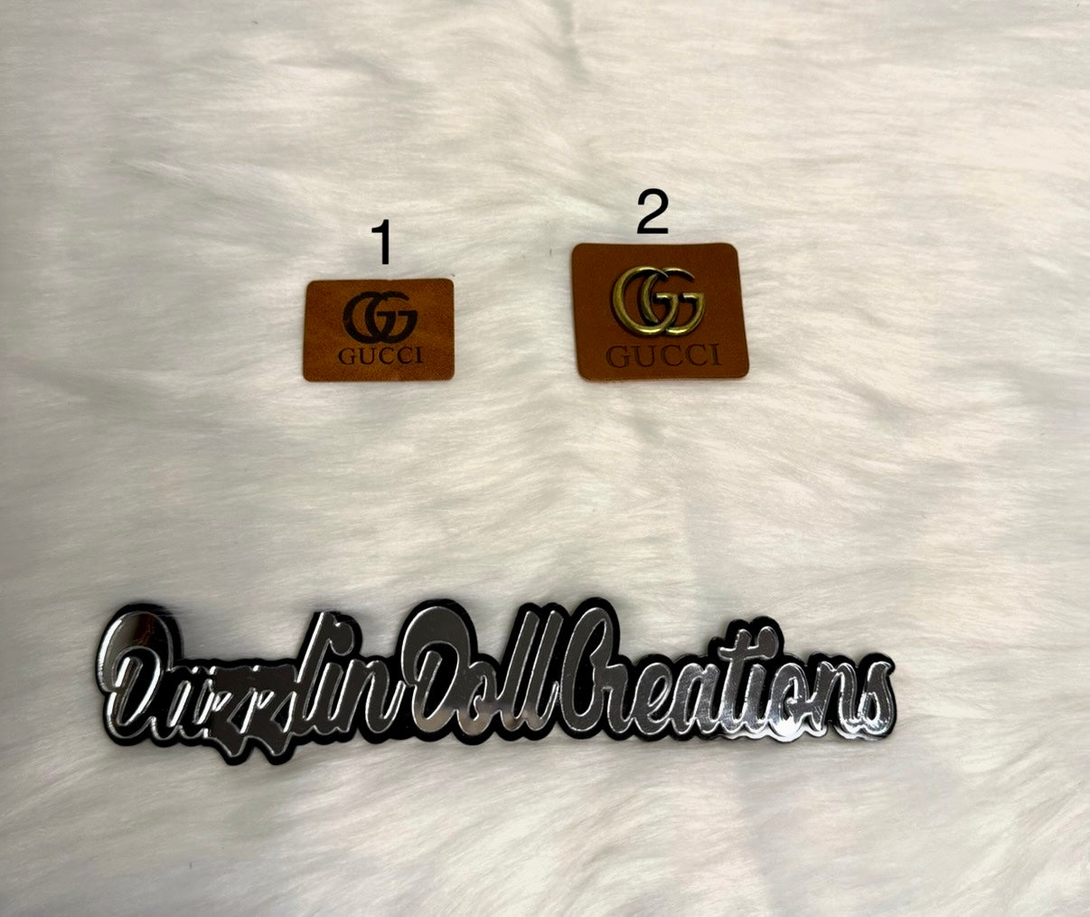 Inspired GG Leather Non Iron-On Tags