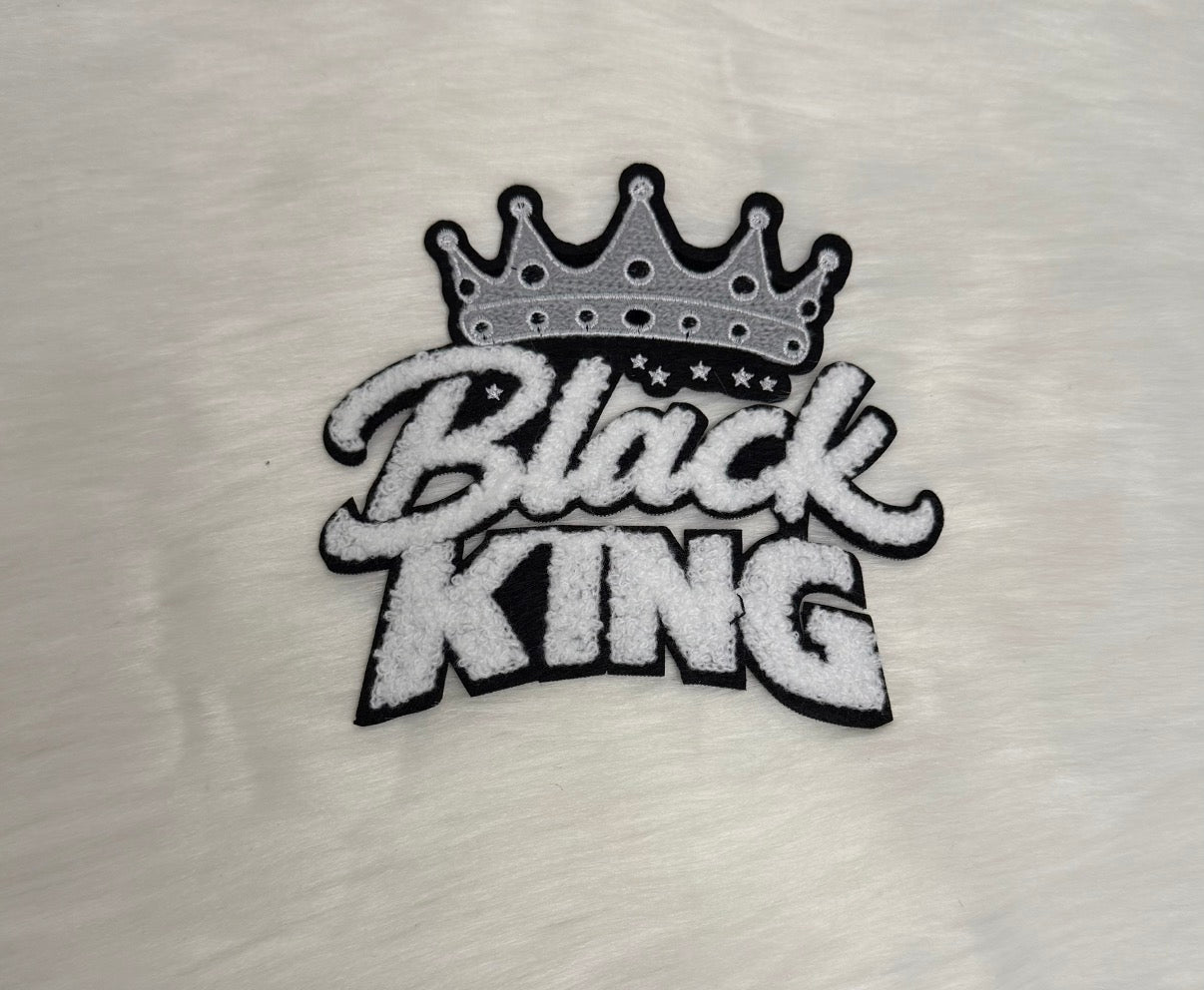 Black King Iron-On Mid Size Patch