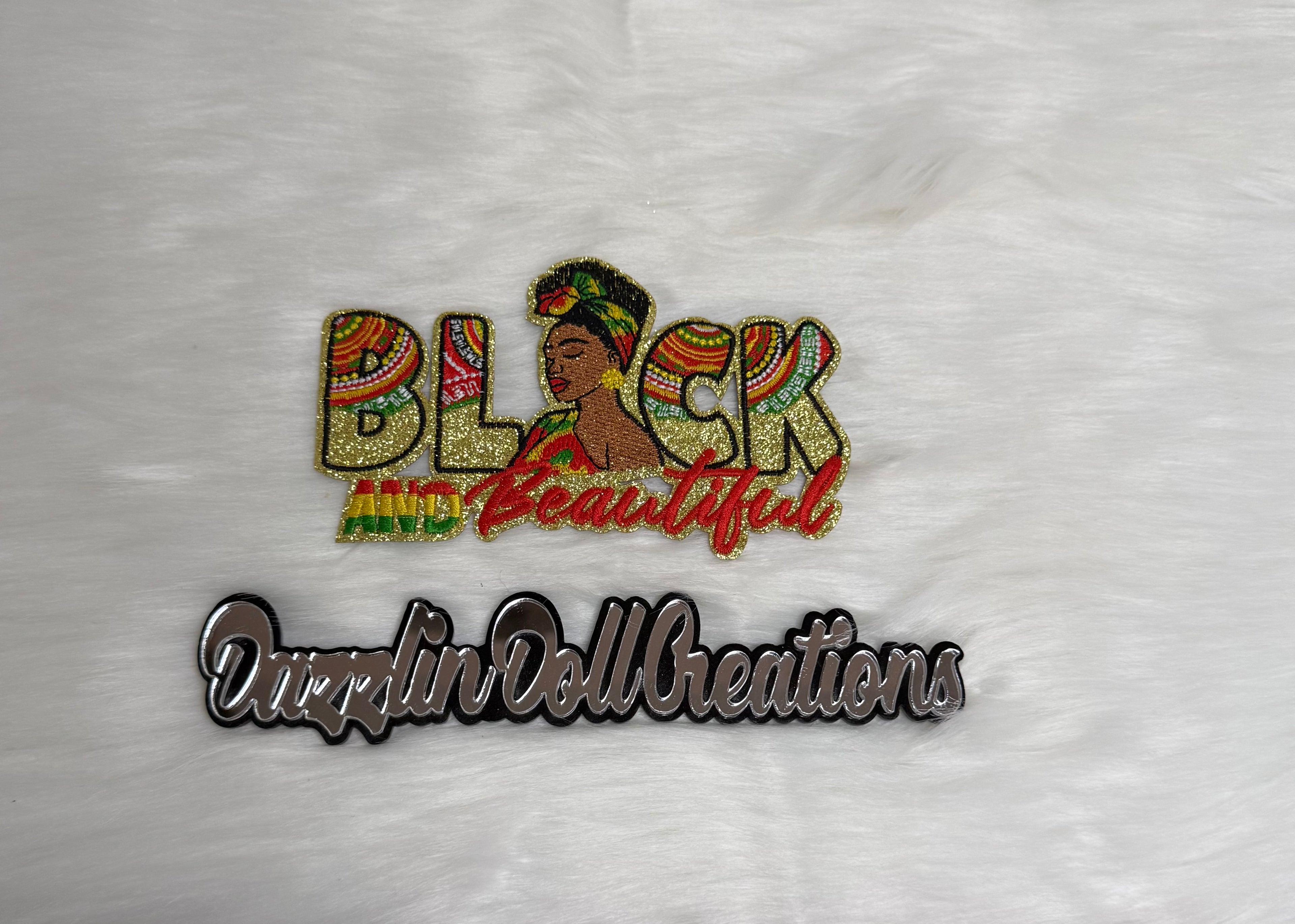 Black and Beautiful Mid-Size Iron-On Patch