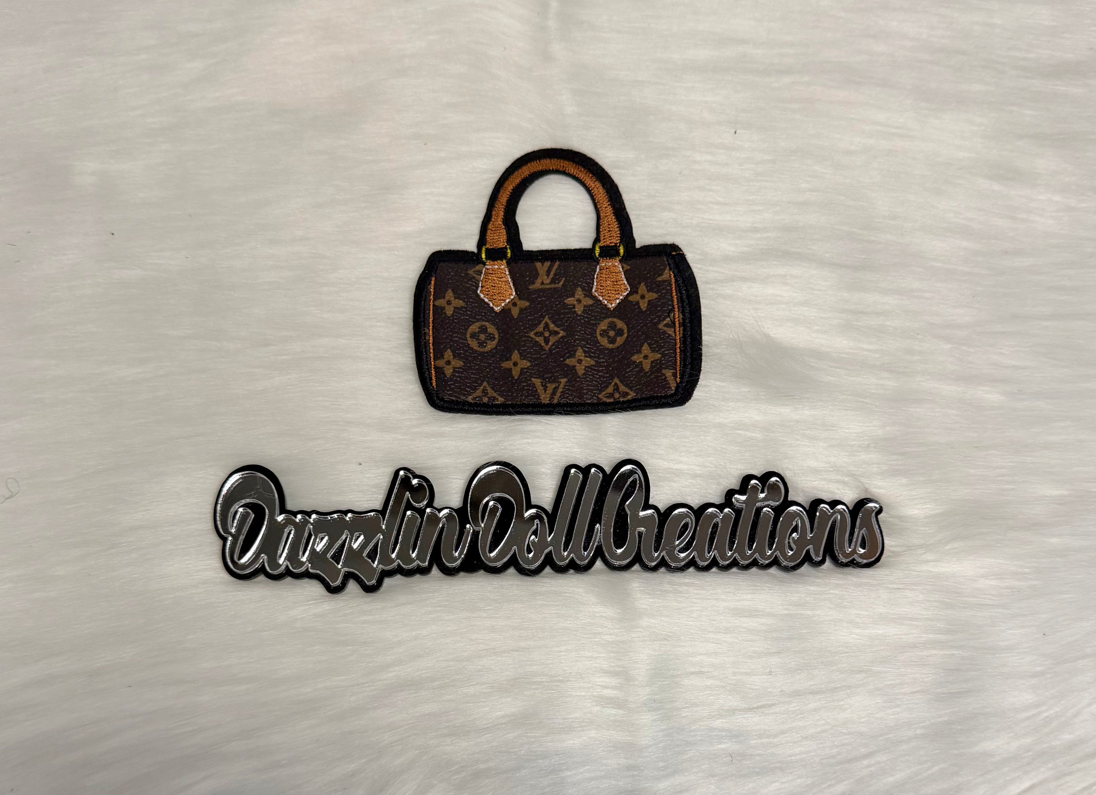 Inspired LV Leather Iron-On Purse Patch