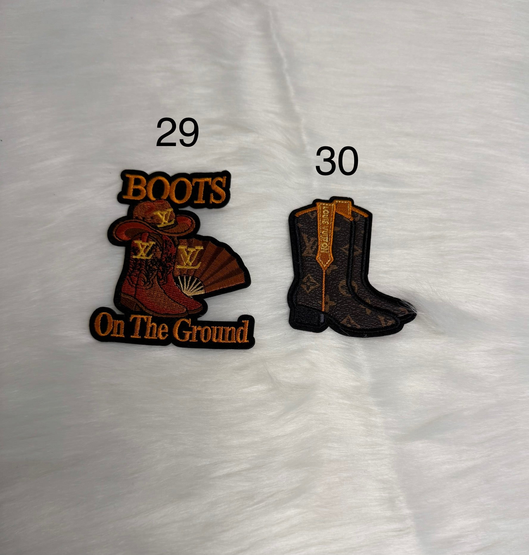 Inspired LV Boots On The Ground Patches