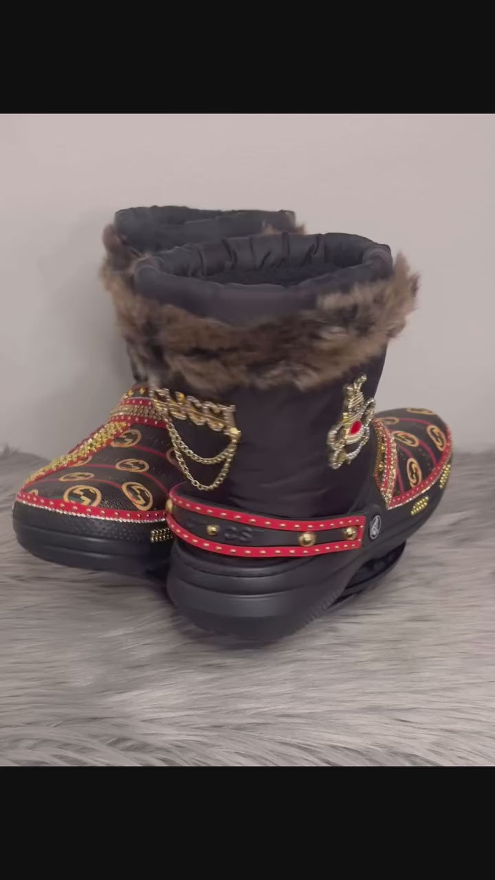Custom Bling Gucci Inspired Crocs Boots