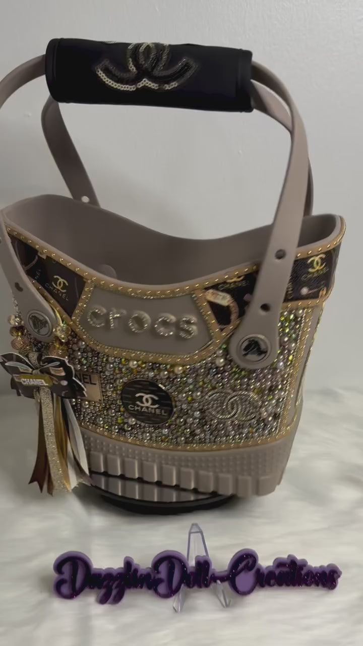 Tan and Brown Inspired CC Crocs Bag