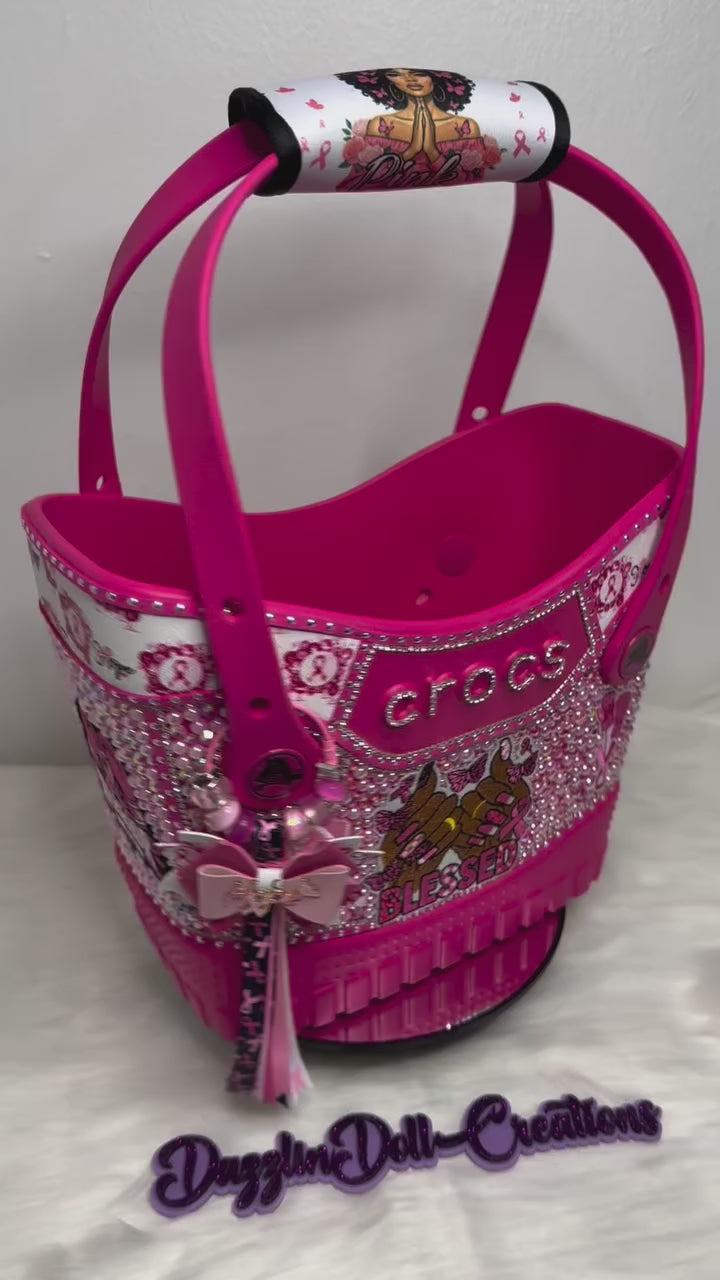 💗 Breast Cancer Awareness Inspired Crocs Bag 💗