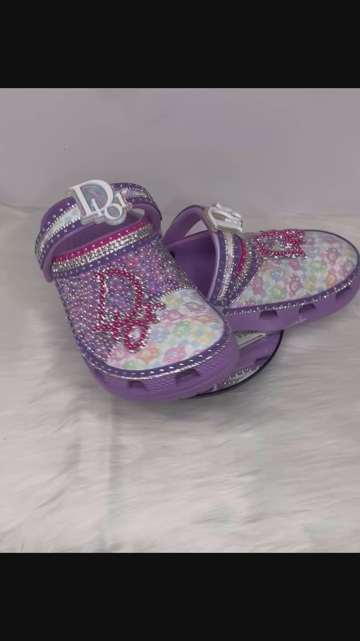 Purple Multicolored Inspired Dior Crocs