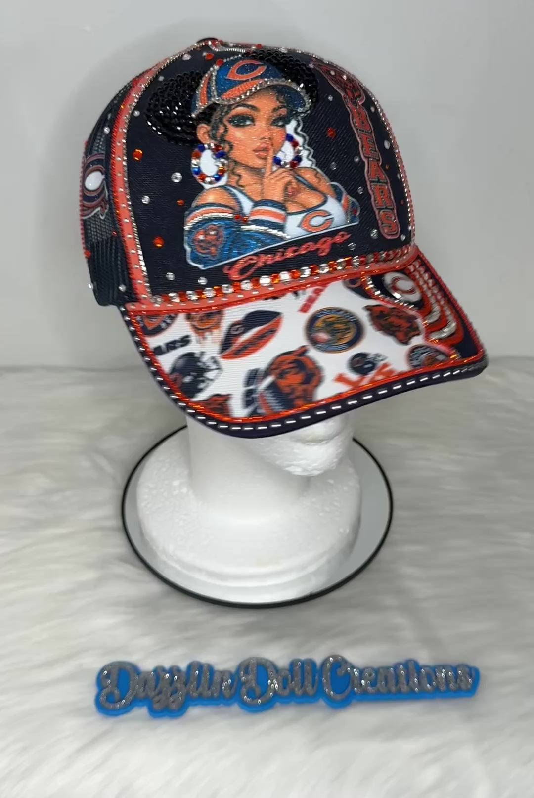 Chicago Bears Custom Bling Trucker Hat
