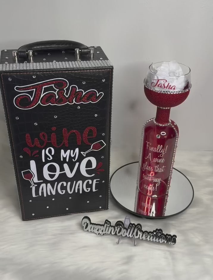 Two Bottle Wine Case/Bling Wine Bottle